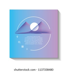 template infographic with figures geometrics