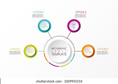 Template of an infographic. Graph with colourul icons. Vector.