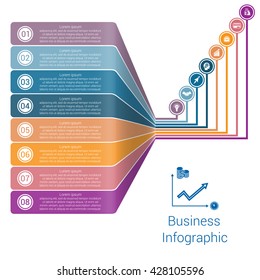  Template Infographic Lines Strips Perspective eight position