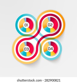 Template infographic with number and percent