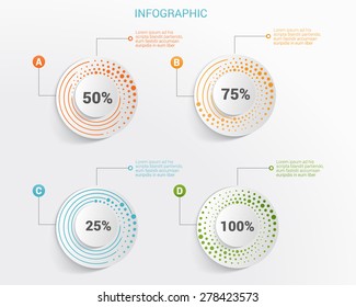Template infographic with percent