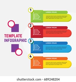 Template Infographic Simple and Elegant. can be used for workflow layout, diagram, annual report, web design. Business concept with options, steps or processes.