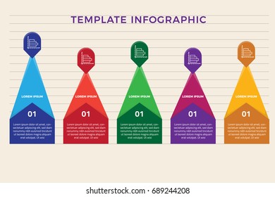 Template Infographic Simple and Elegant. Infographics stock can be used for workflow layout, diagram, number options, web design. 