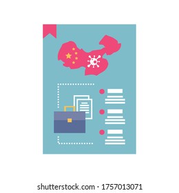 template infographic , spread of the coronavirus in the china vector illustration design