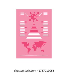 template infographic , spread of the coronavirus in the world vector illustration design