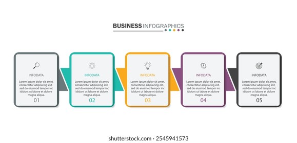 template infographics business with five option or steps