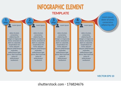Template infographics for business presentation step by step. Vector illustration.