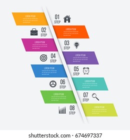 Template infographics for diagram, graph, presentation and chart. Business concept with 8 options