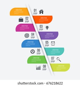 Template infographics for diagram, graph, presentation and chart. Business concept with 8 options