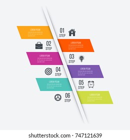 Template infographics for diagram, graph, presentation and chart. Business concept with six options