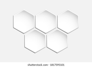 Template for infographics of hexagons, honeycombs. Blank for illustration, plan, strategy, articles, reviews, and Analytics. Stock vector illustration.
