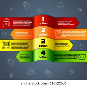 Plantilla para infografías sitio web de banners de línea numerados