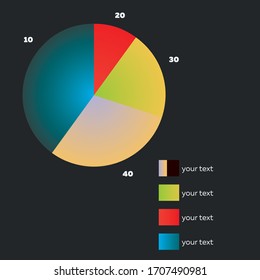 template for infographics pie chart
