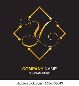 Template Initial letter Y Modern