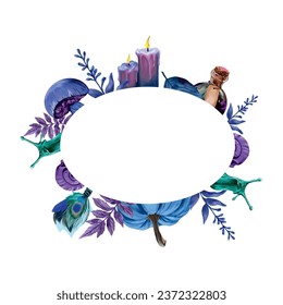 Template for inserting text. Vector illustration for esoteric and halloween. Design element for greeting cards, holiday banners, flyers, covers.