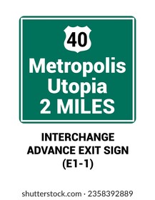 Template INTERCHANGE ADVANCE EXIT SIGN MARKER Guide Schild US ROAD SYMBOL SIGN MUTCD