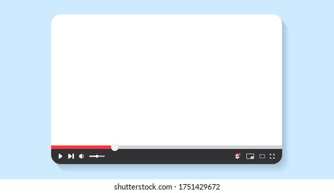 Template interface video player. Social media network concept. Web design. User interface. Vector illustration