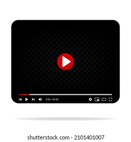Template interface video player. Social media concept. Mockup video channel. Web windows player. Video content, blogging. Vector illustration. EPS 10