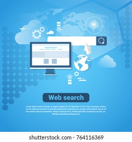 Template Internet Banner With Copy Space Web Search Concept Flat Vector Illustration