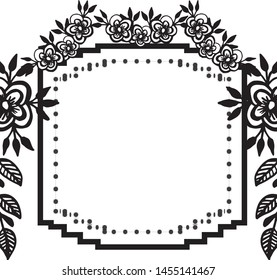 Template of invitation card, with decor beautiful wreath. Vector