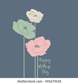 Template invitation card. Flowers vector illustration.