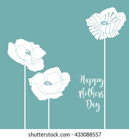 Template invitation card. Flowers vector illustration.