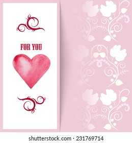 Template Invitation card. Hand drawn background for design and place for text, perfect for greeting cards, save the date and wedding cards. Colorful abstract vector.
