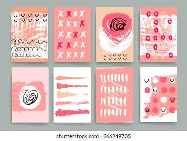 Template. Invitation. Card with ink grunge texture. Unusual creative poster. 