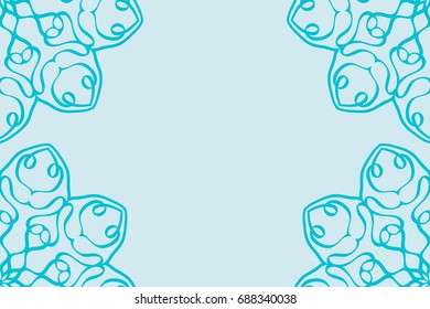template invitation card with mandala border element. Floral geometric design. for birthday, Wedding, Valentine's day greeting cards. blue color. vector illustration