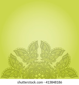 template invitation decorated mandala and butterflies