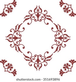 Template for invitation, greeting card, save date or another holidays vintage style.Frame with corner element.