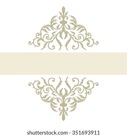 Template for invitation, greeting card, save date or another holidays vintage style. Background with vintage element.