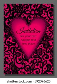 Template of invitation lace card 