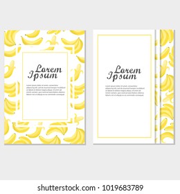 template of invitation or poster with bananas for design. vector