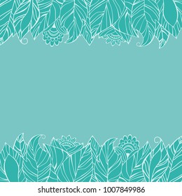 Template for invitations, postcards. Floral frame