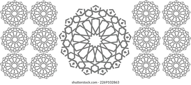  Template for an Islamic ornament pattern geometric shape