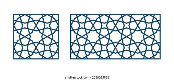Template Islamic pattern for laser cutting or paper cut isolated on white background. Vector illustration.