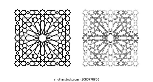 Template Islamic pattern for laser cutting or paper cut. Vector illustration.