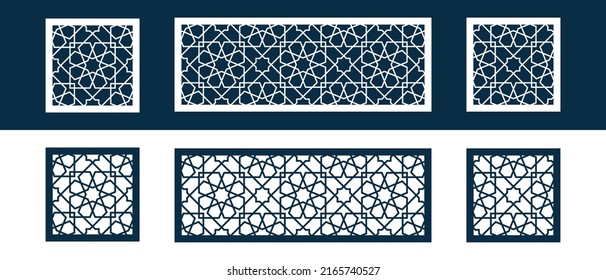 Template Islamic pattern for laser cutting or paper cut. Vector illustration.