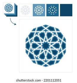 Template Islamic pattern for laser cutting or paper cut. Vector illustration.