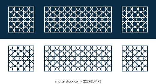 Template Islamic pattern for laser cutting or paper cut. Vector illustration.