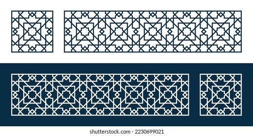Template Islamic pattern for laser cutting or paper cut. Vector illustration.