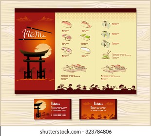 Template japanese food menu. Vector illustration.