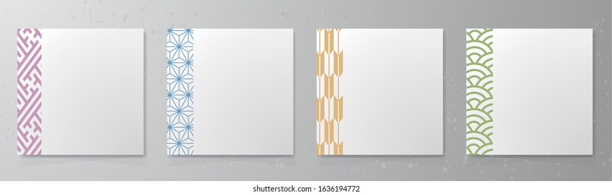 
Template with Japanese traditional patterns