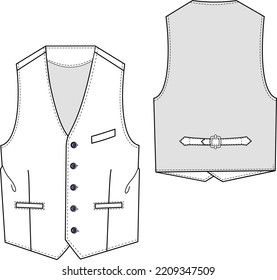 Template jeans vest outline unisex 