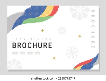 Template with Korean tradition pattern background.