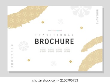 Template with Korean tradition pattern background.