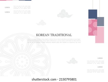 Template with Korean tradition pattern background.