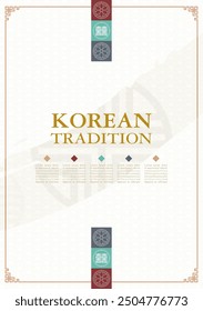 Vorlage mit koreanischem Traditionsmuster Hintergrund. Broschüre.