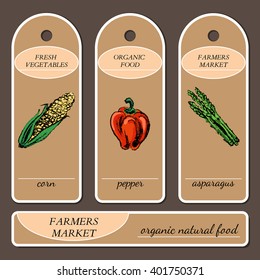 Template for label design, painted with vegetable charcoal. Can be used for vegan products, brochures, banner, restaurant menu, farmers market.